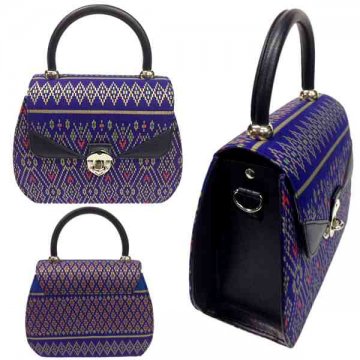Handbag 01 decorated with Thai Khit pattern