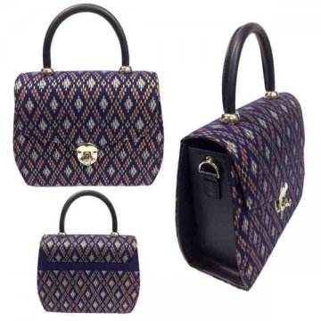 Handbag 08 decorated with Thai Khit pattern