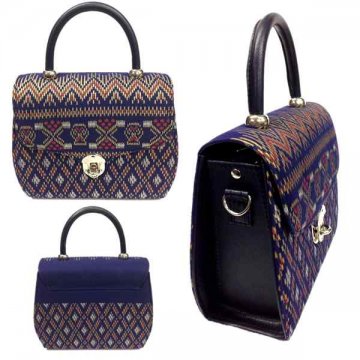 Handbag 12 decorated with Thai Khit pattern