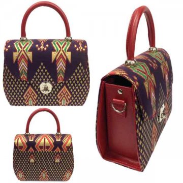 Handbag 13 decorated with Thai Khit pattern