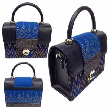Handbag 15 decorated with Thai Khit pattern
