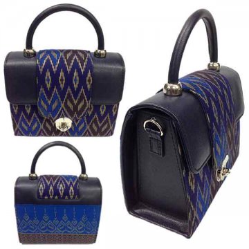 Handbag 16 decorated with Thai Khit pattern