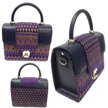 Handbag 17 decorated with Thai Khit pattern