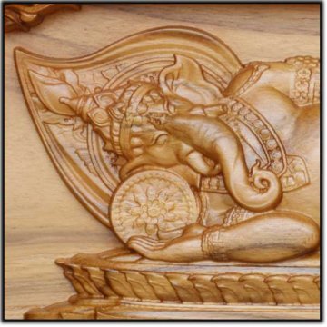 พระพิฆเนศ ไม้แกะสลัก ปางนอน