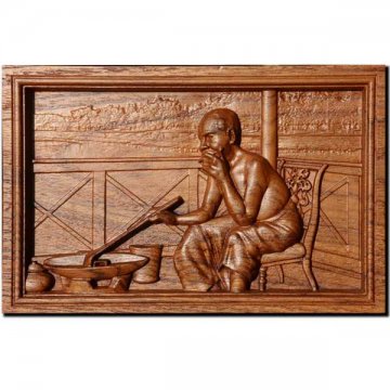 King Rama 5 Woodcarving Picture